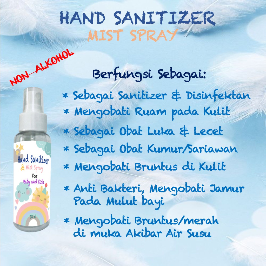 Hand Sanitizer Anak Hand Sanitizer Bayi Hand Sanitizer Spray Aman untuk Anak dan Bayi