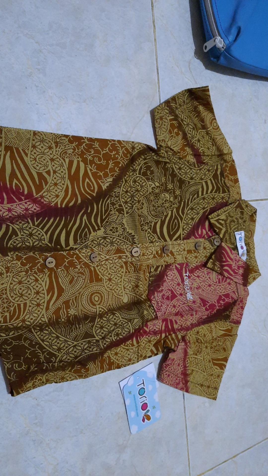 Torio Indonesian Smart Casual Gold Batik - Kemeja Batik Anak Laki-laki