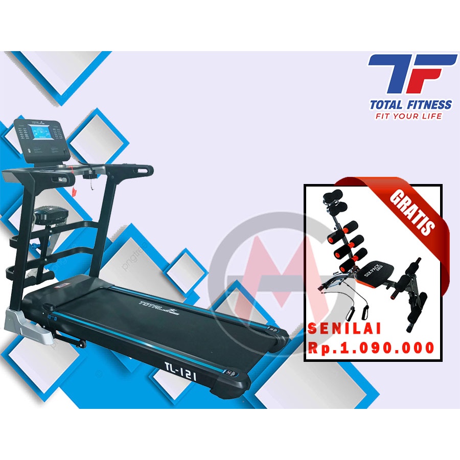 alat olahraga, treadmill elektrik TL 121 Total Fitnes, pengecil perut