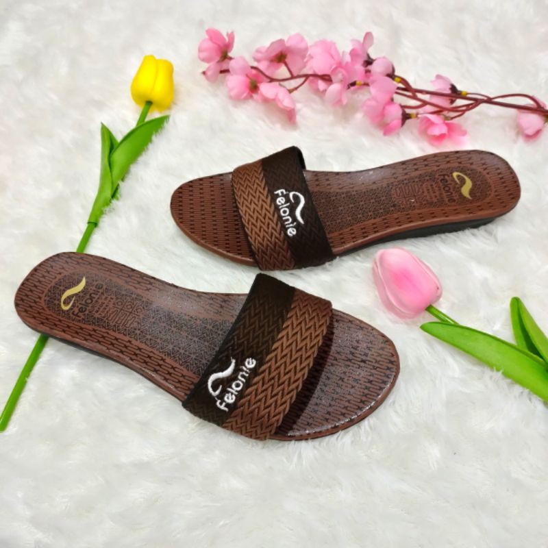 sandal wanita murah... sandal turki rajut bordir 2 warna