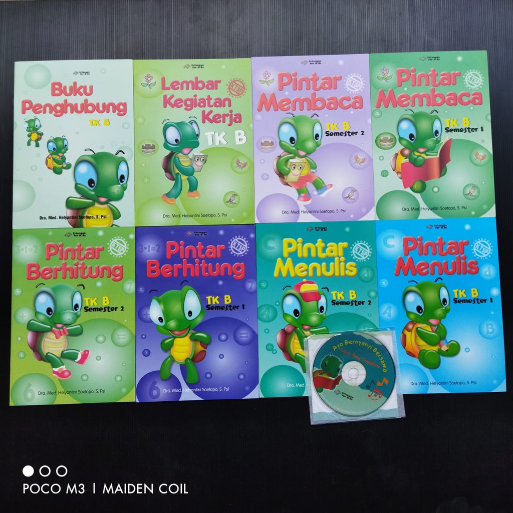 SERI PINTAR TK-B ERLANGGA FOR KIDS - 7 BUKU FREE CD BERNYANYI