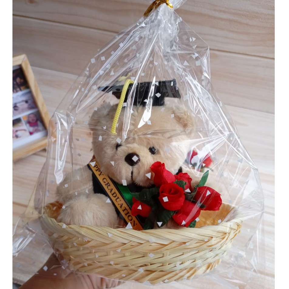 boneka wisuda keranjang exclisive original by teddy showroom GRATIS BUKET BUNGA ROSE