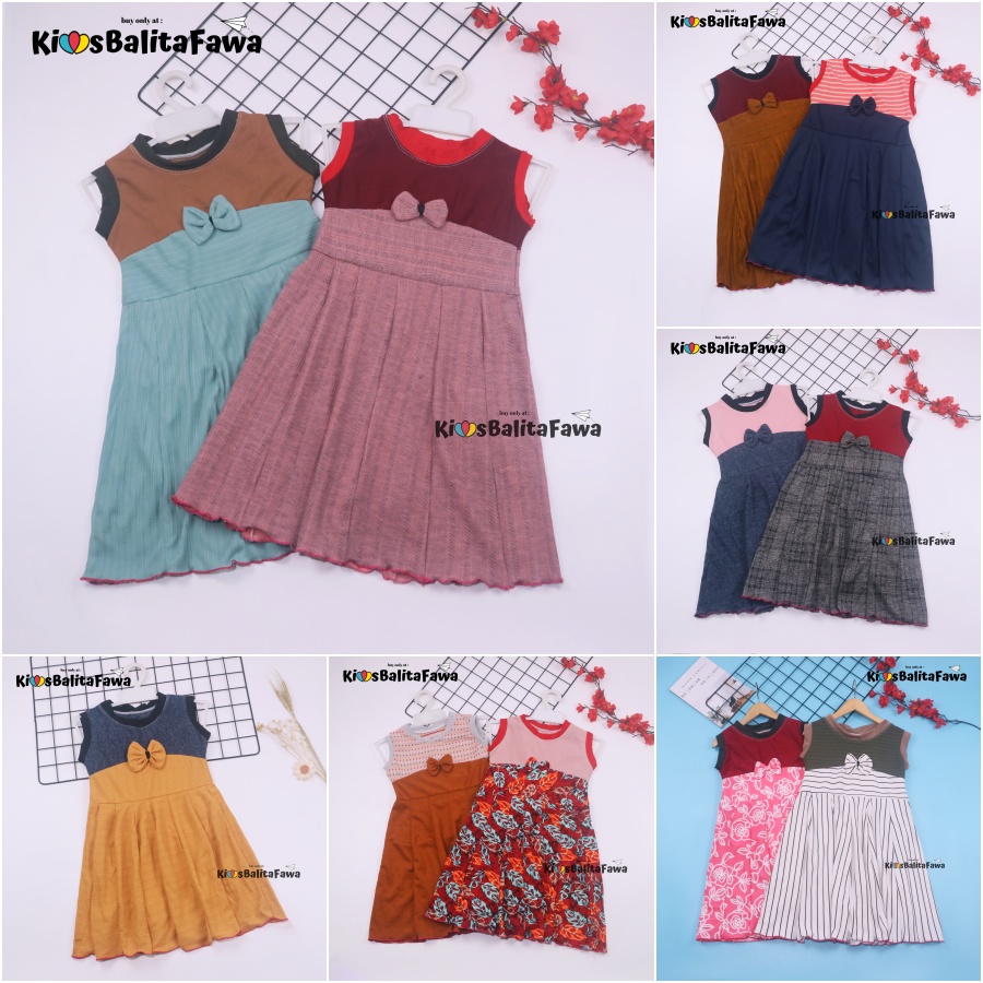 Dress Aila 5-6 Tahun / Dres Pesta Murah Grosir Baju Anak Perempuan Gaun Yukensi Batik Harian Baru