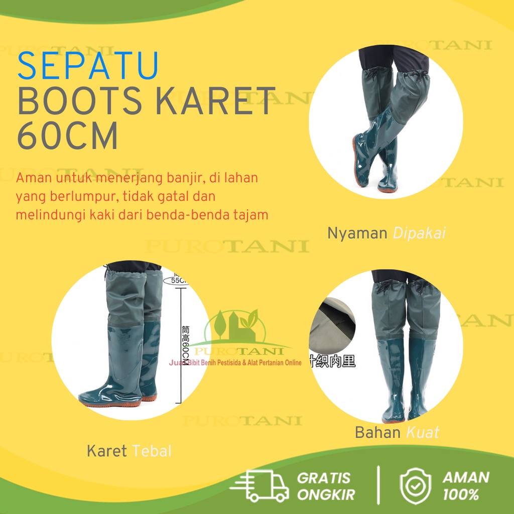 sepatu bot karet untuk ke sawah celana sepatu sawah panjang 60cm