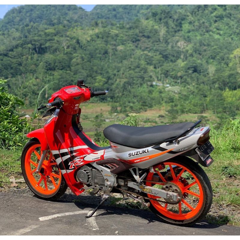 Striping Lis Sticker Standar Ori Suzuki Satria R 2003 Merah silver Striping Satria Sticker Satria De
