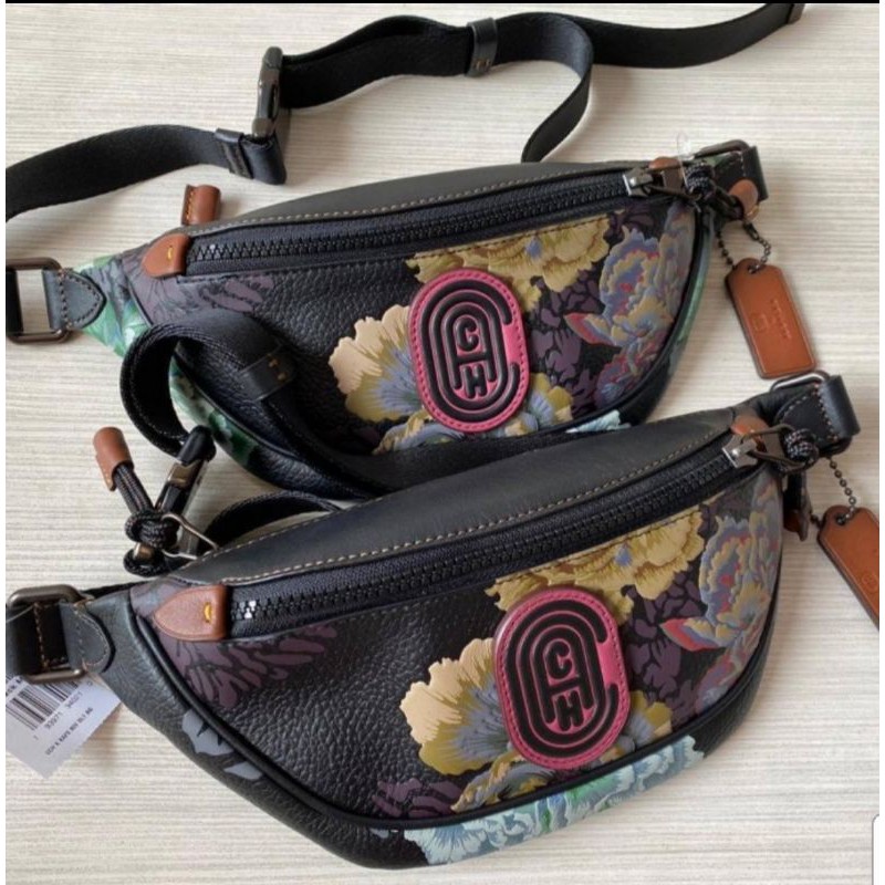 Tas coach bumbag floral multi asli