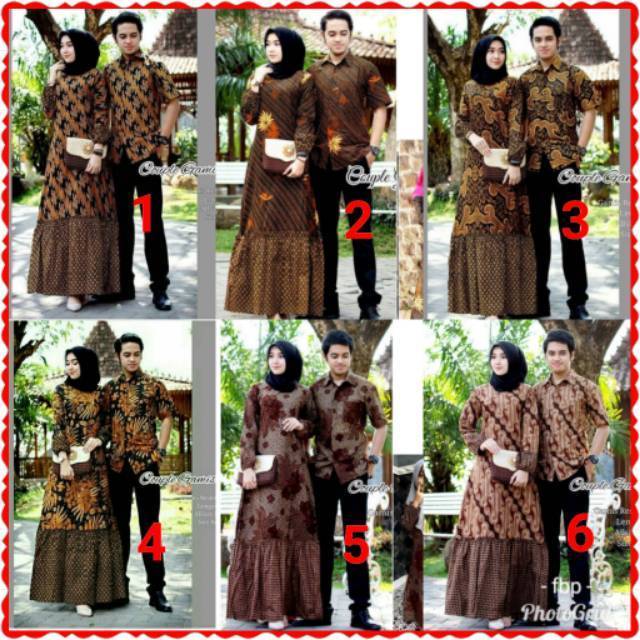 Couple gamis sogan ready couple dengan hem anak