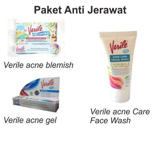 Paket Verile Anti Jerawat-Verile Acne Gel, Verile Acne Blemish Cream, Verile Facial Wash (ART. 9325)