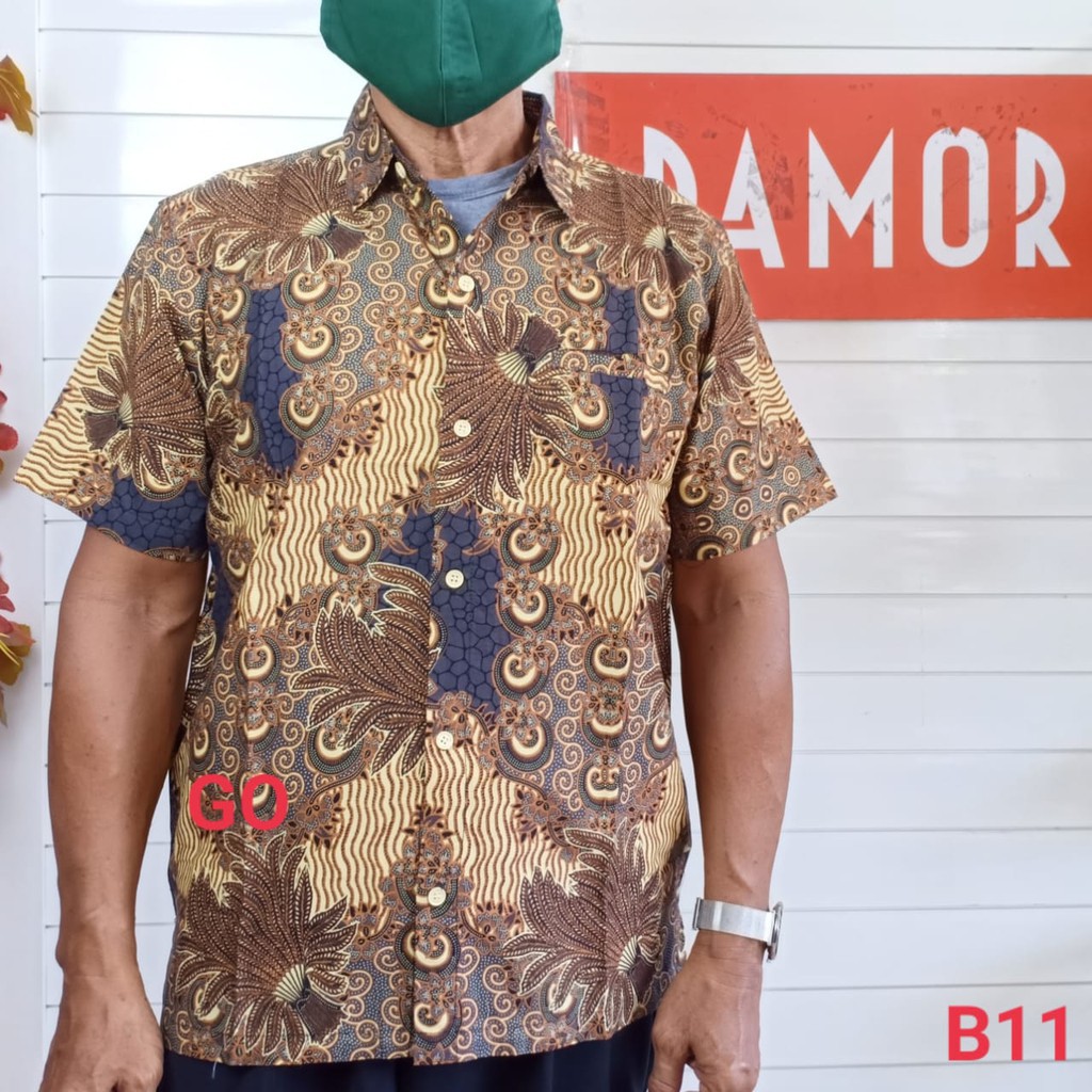 gos BRSB DAMOR (CRESSIDA) KEMEJA BATIK Cowok Pakaian Pria Baju Batik Dewasa Lengan Pendek