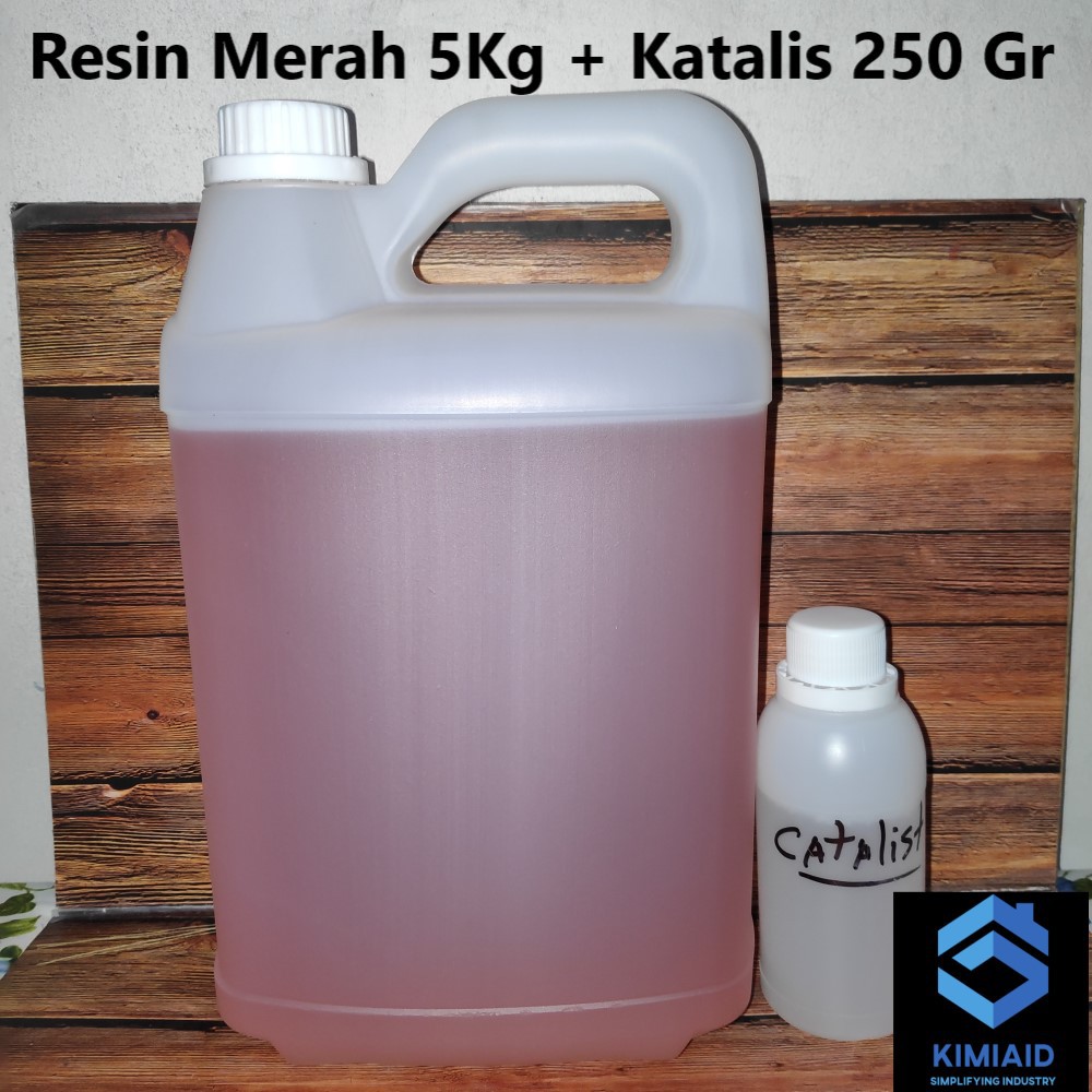 Resin Merah 5 Kg + Katalis - Kerajinan Tangan - Resin Polyester Merah - Resin Fiberglass