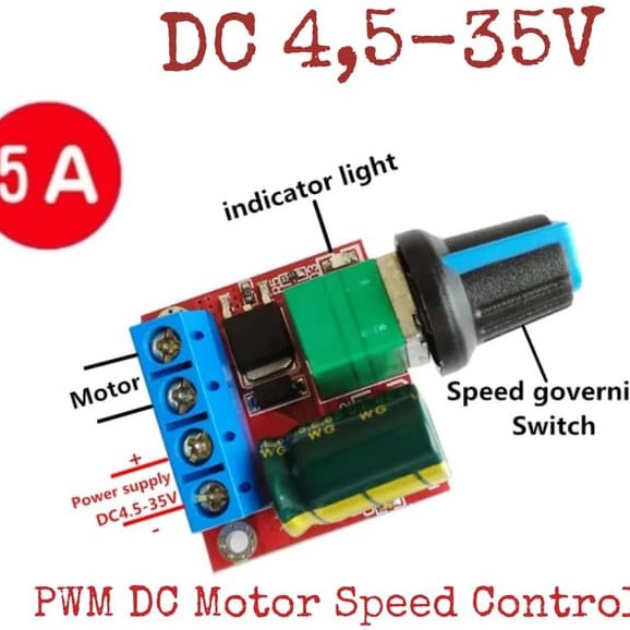 Modul pwm motor dc 5A 4,5-35V pengatur kecepatan mini