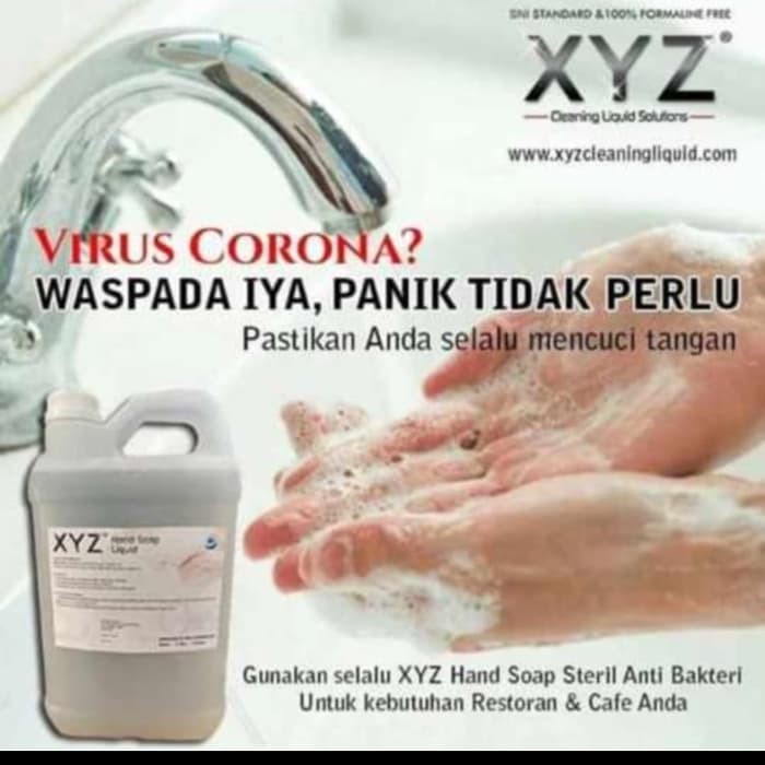 Hand Soap Liquid Sabun Cuci Tangan 5 Liter XYZ Anti Bakteri 5L