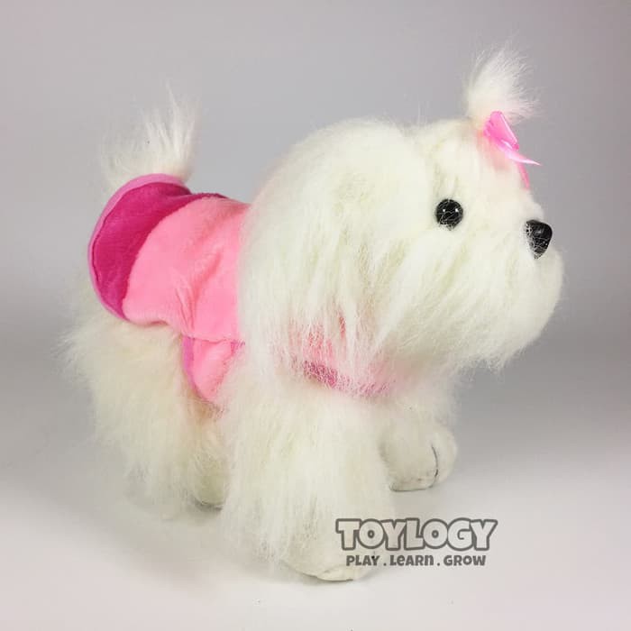 Boneka Anjing Maltese dan Baju ( Maltese Puppy Stuffed Plush Animal Do