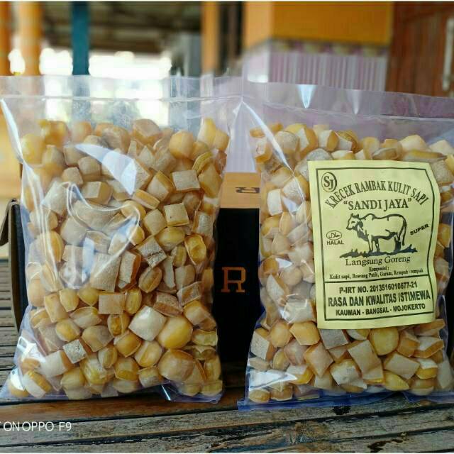 

Krupuk kulit sapi Asli Varian KOTAK DADU 500 gram / kerupuk Kulit / krecek / rambak