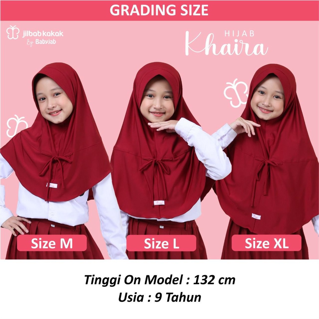 Jilbab Kakak Instan Model Anak Hijab Khaira Bahan Jersey Premium/Warna Hijab Khaira :White,Coklat Pr