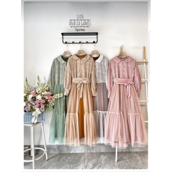ANASIA  MIX ROMPI BRUKAT  GAMIS BY PAPERMEA'