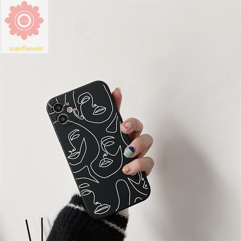 Soft Case TPU Motif Ilustrasi Wajah Untuk Samsung A13 A53 A03 A31 A21s A11 A51 A50 A71 A33 M11 A10s A20s A50s A30s M40s M10S A70 A20 A7 2018