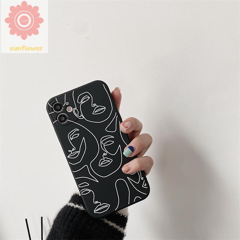 Soft Case TPU Motif Ilustrasi Wajah Untuk Samsung A13 A53 A03 A31 A21s A11 A51 A50 A71 A33 M11 A10s A20s A50s A30s M40s M10S A70 A20 A7 2018