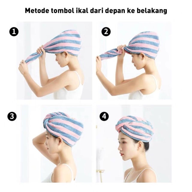 [MURAH] handuk pengering rambut magic shower cap hair drying cap magic handuk rambut import awet