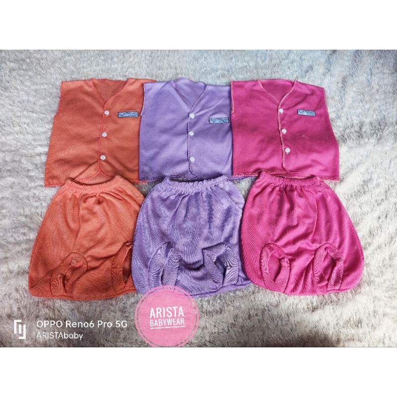 paket 18pcs/9stel baju+celana bayi SERI pink Salem ungu
