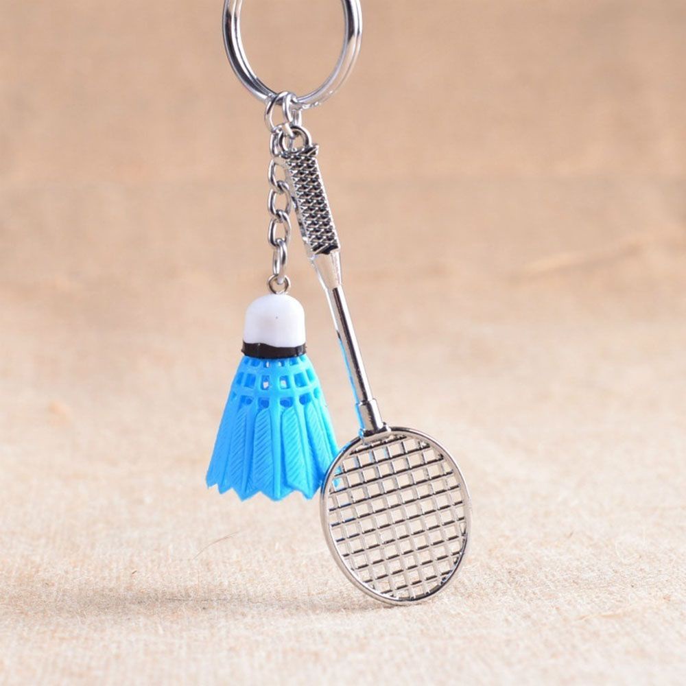 QUINTON Women Men Badminton Pendant Keyring 1PCS Key Holder Badminton Racket Key Chain 3D Cute Mini DIY Fashion Gifts Key Ring Keyfob/Multicolor