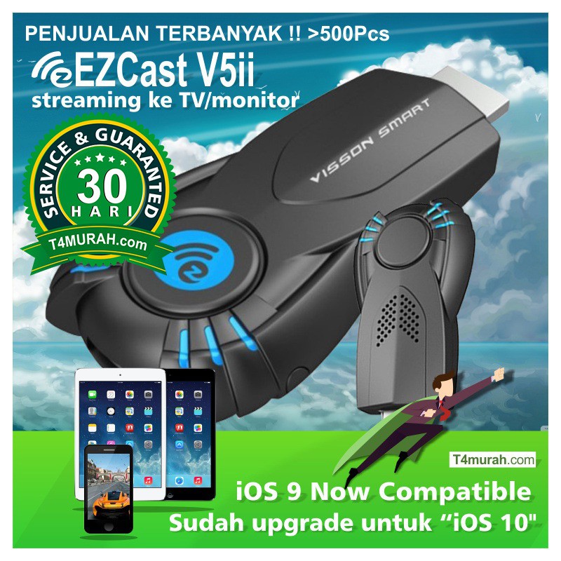 Ezcast Miracast Dongle streaming ke TV/monitor