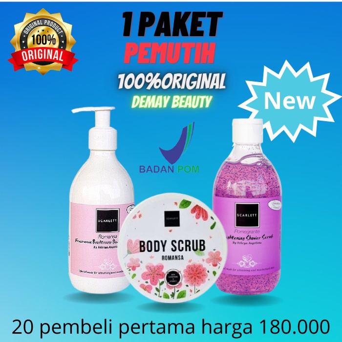 scarleet whitening  / scarlet 1 paket / scarlett whitening 1 paket / paket scarlet whitening