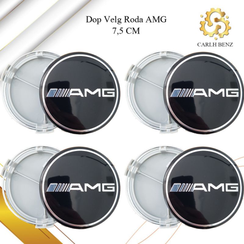 DOP VELG RODA AMG EMBLEM MERCEDES BENZ 75MM HITAM / DOP RODA AMG MERCY / TUTUP VELG RODA MERCY ORI