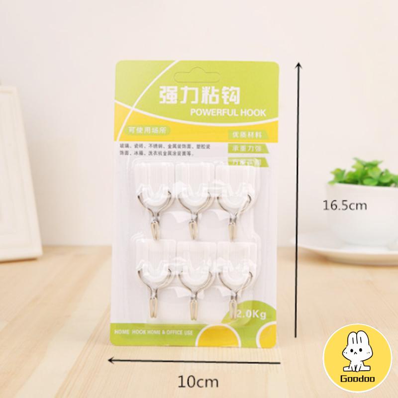 6 Pcs  Lem Perekat Dinding Kaca Tembok Kayu Keramik Adhesive Power Hook -Doo