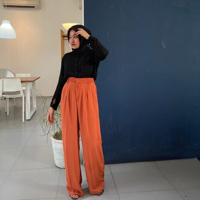 Loose pants Trousers celana panjang wanita anti kusut loose taurus pants