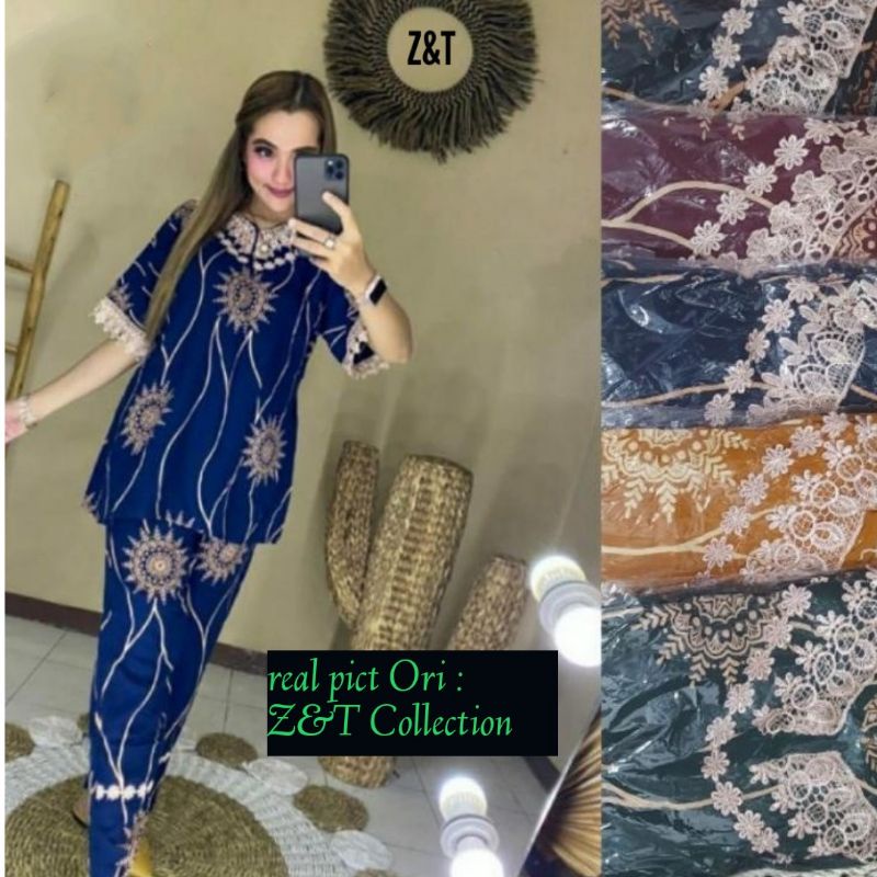 SETELAN ARAB RENDA SeTELAN RENDA MOTIF BULU CP ARAB RAYON BUSUI.Baju wanita