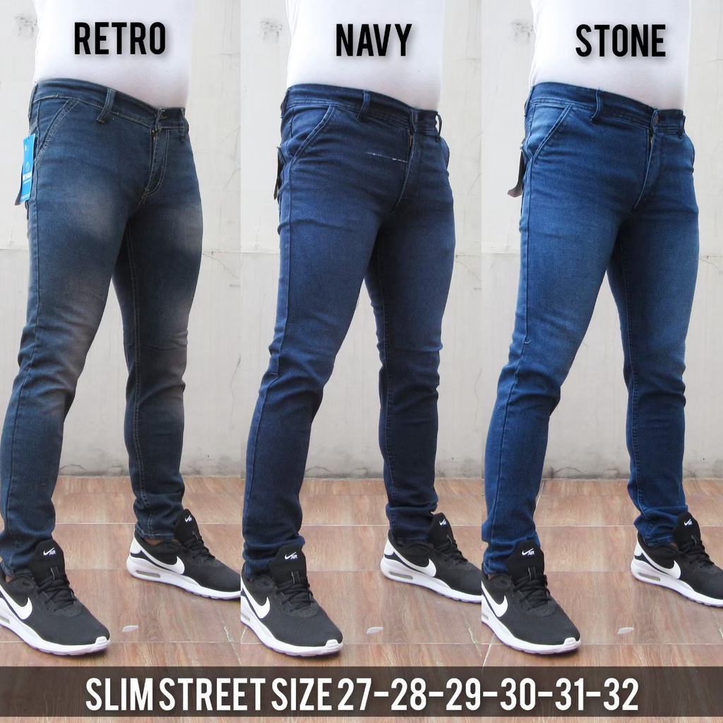 Celana Jeans Pensil Pria Jins Jean Panjang Laki Cowok Dewasa Slimfit Skinny Polos Distro Levis Lepis