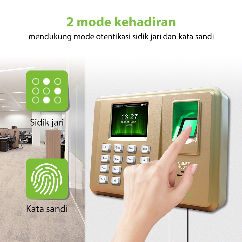 [IN STOCK]ZKTeco Mesin Absensi Sidik Jari Fingerprint Mesin Absensi Biometrik SSR Garansi satu tahun Bahasa Indonesia USB/LAN