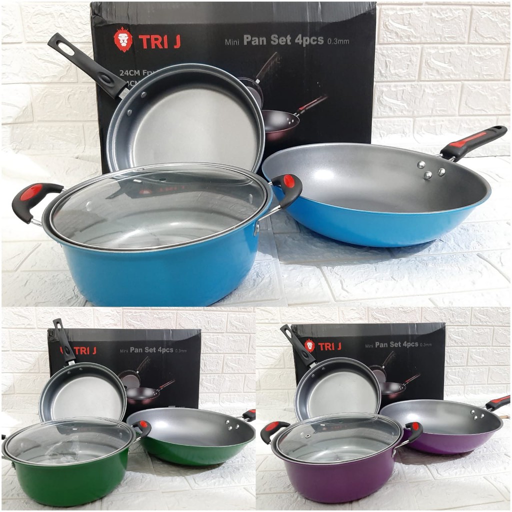 Panci teflon set tri j Get 3 in 1