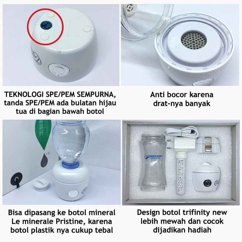 Botol Trifinity Gen2 inhalasi imunitas booster anak daya tahan tubuh lansia dgn inhaler hidrogen Surabaya