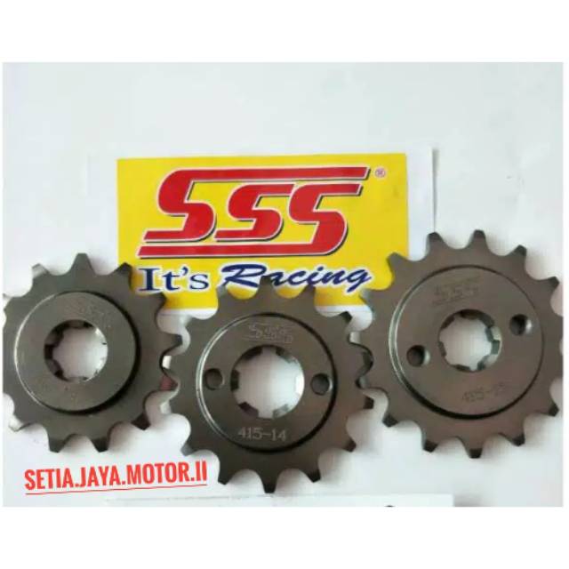 Gear depan sss 415 ukuran 13 14 15. vixion.mx king.vega.jupiter z.jupiter mx.rx king.rxz.byson.rxz