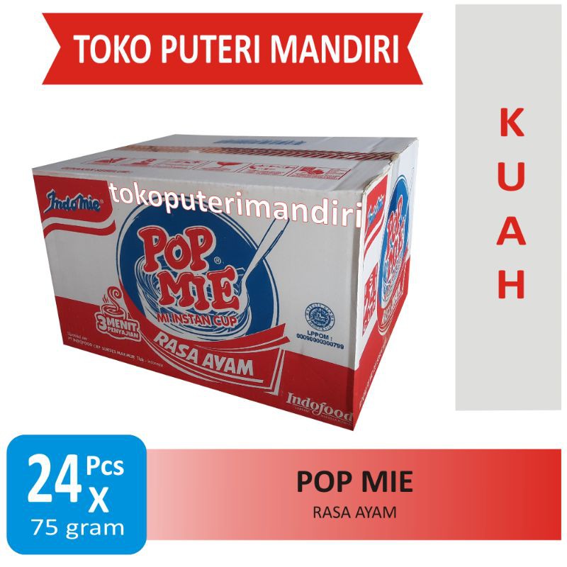 

Pop Mie Rasa Ayam Dus isi 24 Pcs