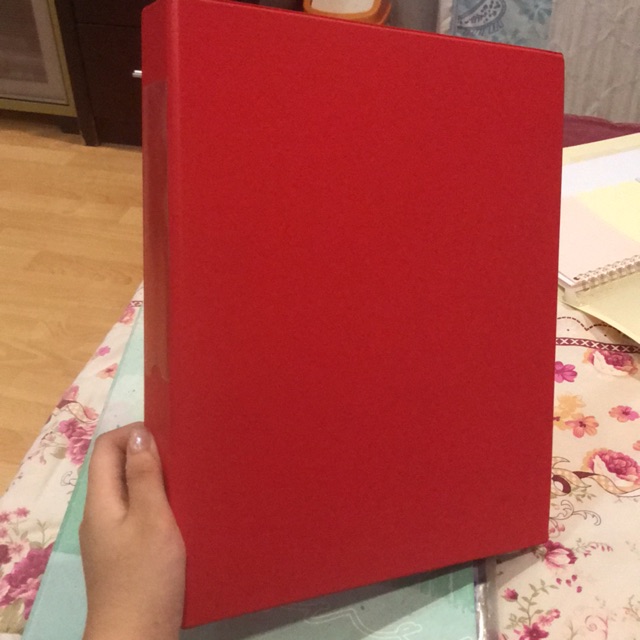 BINDER 25mm BAMBI WARNA MERAH + 9 POCKET PHOTOCARD SLEEVE 8pgs