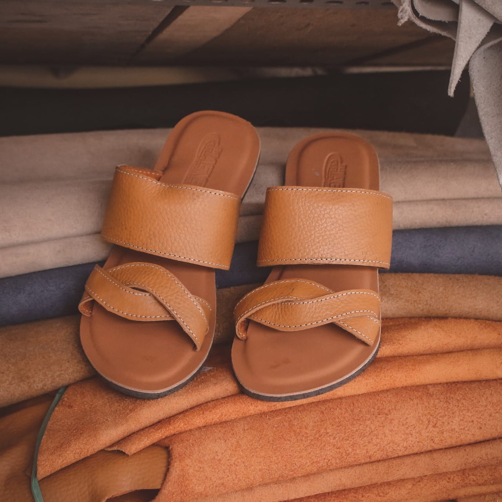 SANDAL KULIT WANITA ASLI SENDAL CEWEK KULIT ASLI ORIGINAL  TALI TURKI MODEL LUNA TERBARU