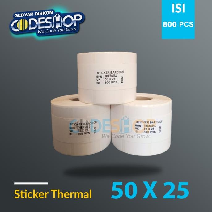 

>*>*>*>*] LABEL BARCODE 50 X 25 MM (1 LINE) THERMAL 50X25 ISI 800 PCS