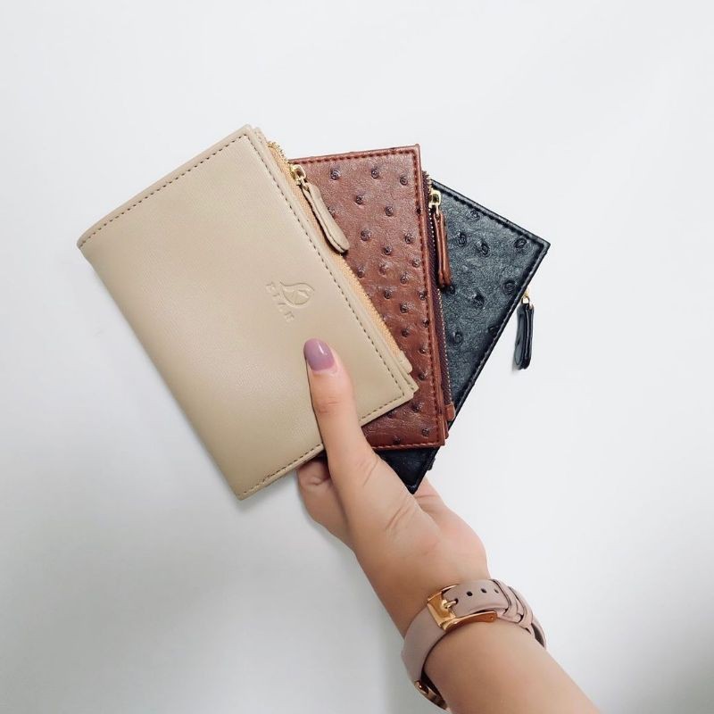 BUNDLING LUMIE BAG LOU WALLET KIAN ID OSTRICH BLACK CHOCO CREAM