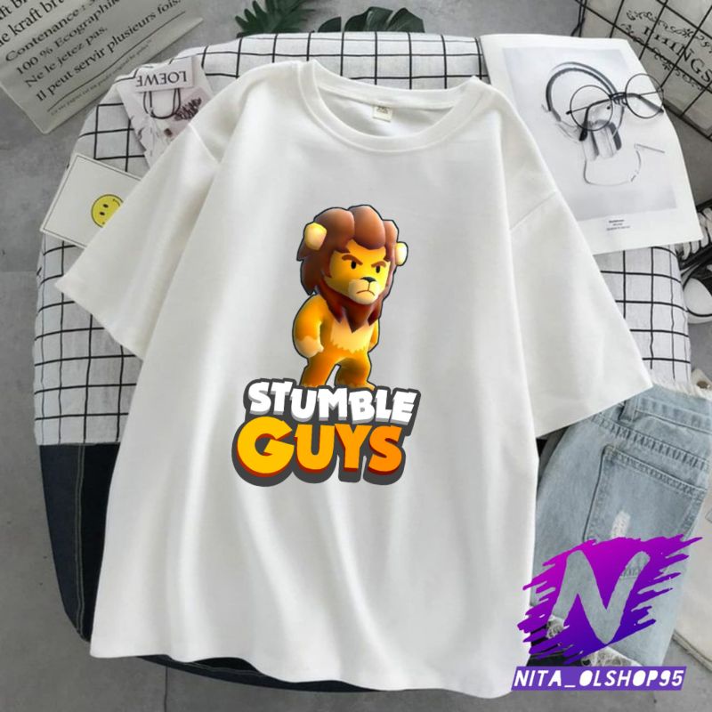 kaos anak stumble guys lion karakter harimau baju anak stumble guys karakter