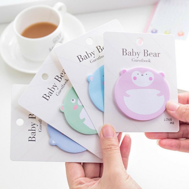 

[JOURNALCARE.ID] Sticky Notes Baby Bear Memo Note Lucu Unik