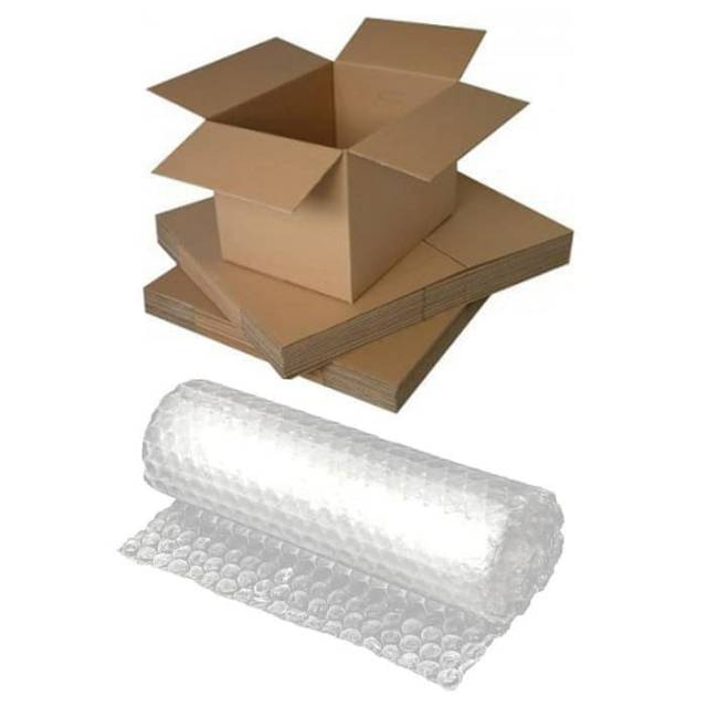 Kardus + bubble wrap untuk keamanan packing Tambahan Bubble Kardus