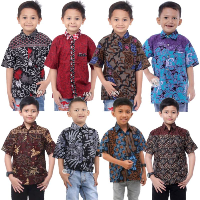 Hem Batik Anak Lengan Batik asli dari Pekalongan size S M L XL