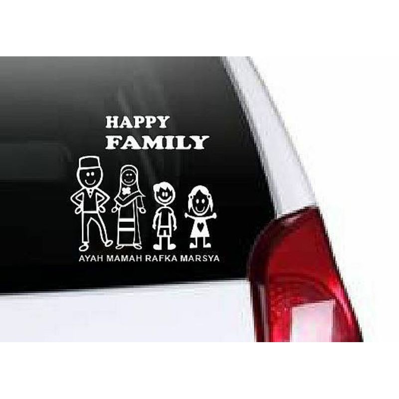 Custom Stiker Cutting Mobil Happy Family Bahan Oracal 651 Germany (Rp. 5.500) TERMURAH DAN TERLARIS