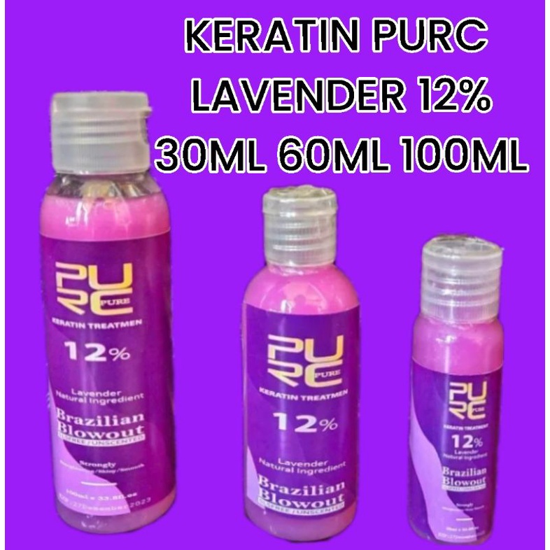 Pelurus Rambut Keratin PURC Aroma Lavender Brazilian 12% Keratin Treatment Smoothing