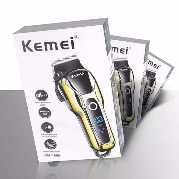 Kemei Hair Clipper Km-1990 Digital Alat Potong Rambut