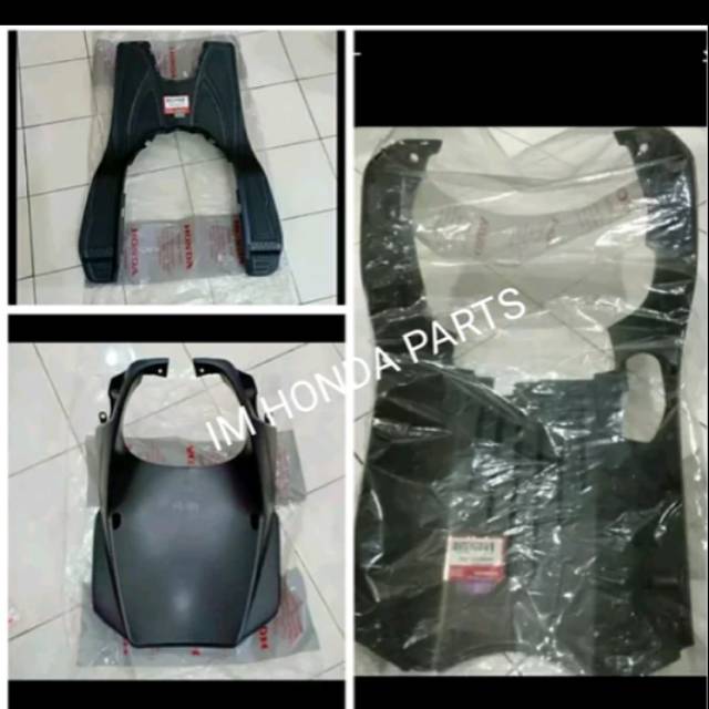 Paket Cover step pijakan kaki+cover dek lumpur depan+cover dek lumpur bawah beat karbu lama original