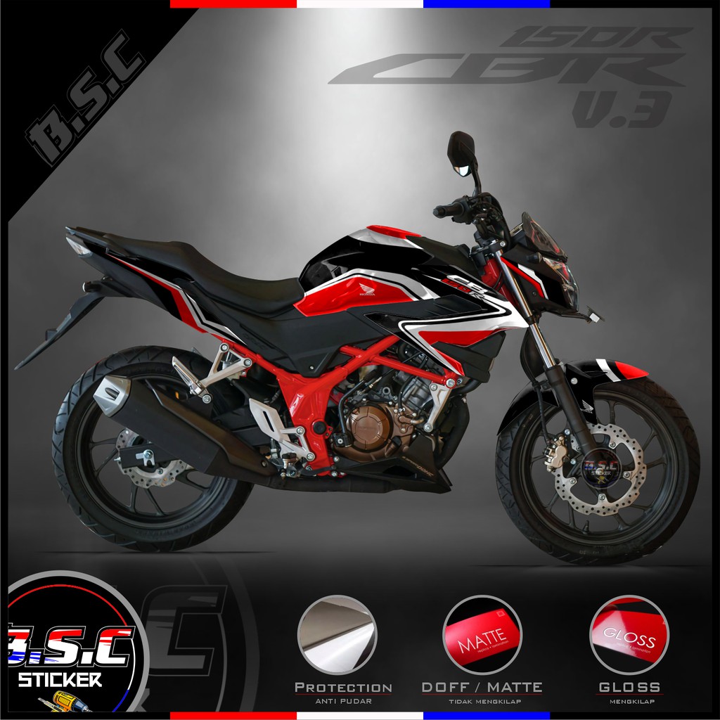 Decal FULL BODY Sticker CB 150R / CB150R / NEW 2018 CB 150R V.3 Motif Curv Red